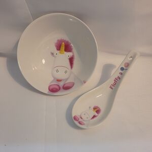 Minions Character Rice Bowl and Spoon, FLUFFY